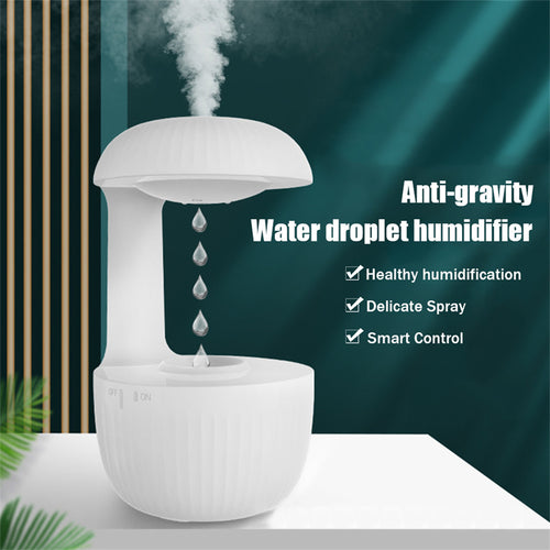 Drift anti-gravity humidifier with floating water droplets