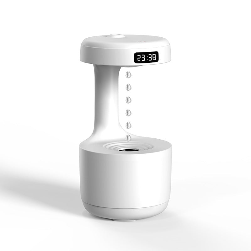 Drift humidifier in white with clock display