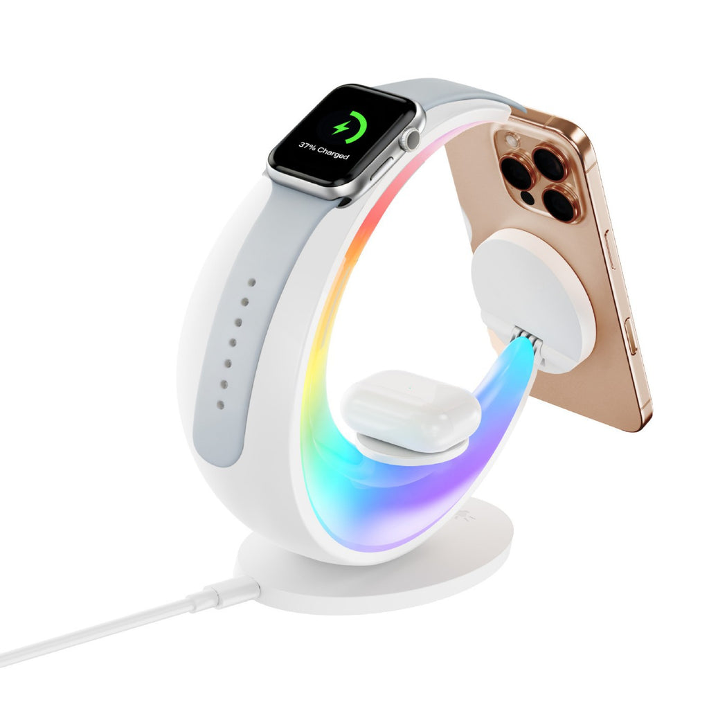 Luna Dock magnetic moon lamp charger rainbow glow